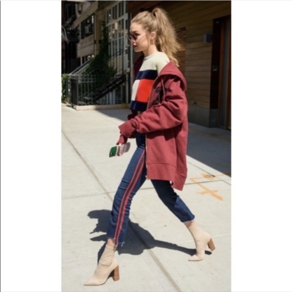 Mother Insider Crop Step Fray Speed Racer Red Side Stripe Jeans - Picture 3 of 16